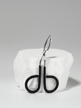 Пинцет в форме ножниц, прорезиненные ручки, 8 см, чёрный, серебристый (комплект 2 шт)