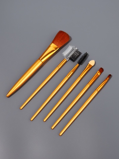 Набор кистей для макияжа, 6 предметов, цвет золотистый