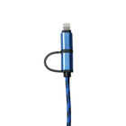 Кабель 2 в 1 LuazON, Lightning/micro USB - USB, 1 А, 1 м, штекер металл, синий - Фото 2