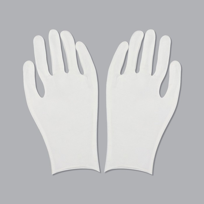 Перчатки хлопковые, размер L, пара, фасовка 12 шт, цвет белый - фото 1890893812