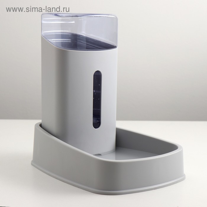 Автопоилка с угольным фильтром 3 л, серая - Фото 1