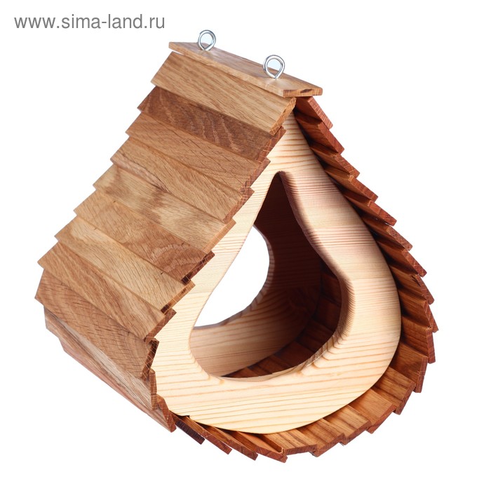 Кормушка «Капля», 220 × 220 × 280 мм, материал: дуб, сосна; покрытие: масло - Фото 1