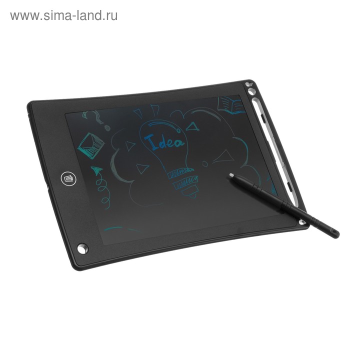Планшет для рисования и заметок LuazON TAB-1 8.5", цветная линия, функция блокировки, черный - Фото 1