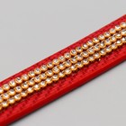 Ошейник со стразами в 3 рядов, 47 х 2 см, микс цветов - фото 44737484