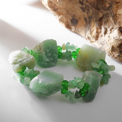 Браслет ручная работа «Нефрит» галтовка необработанная, 5,5см