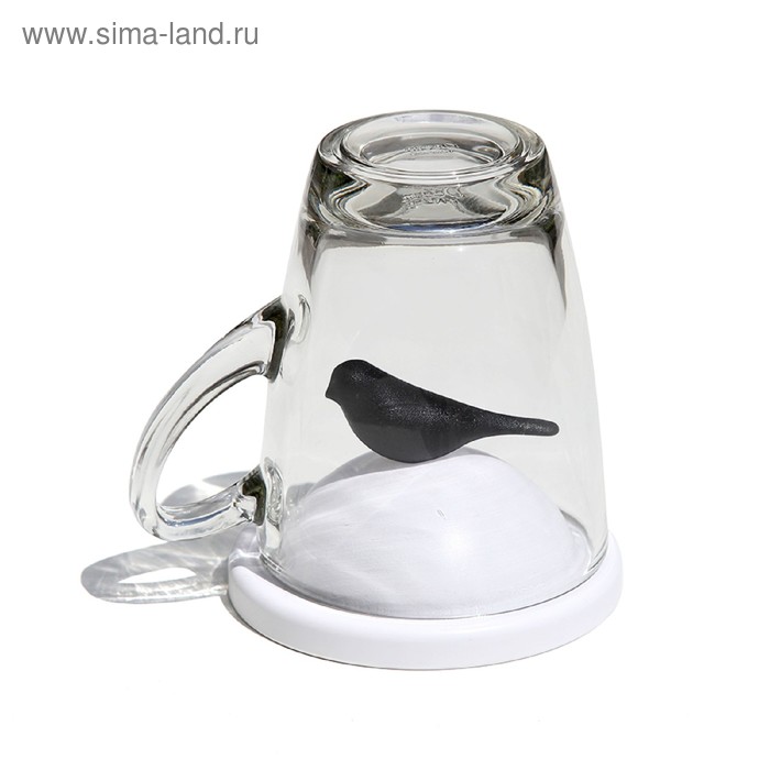 Чашка с крышкой Sparrow, 250 мл, белая с чёрным