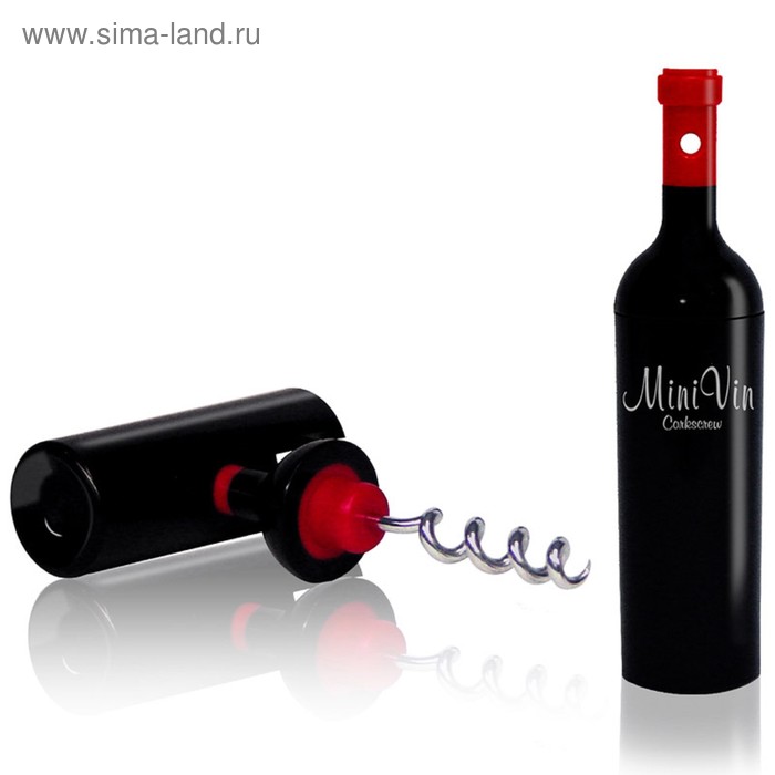 Штопор для бутылок Mini vin, чёрный - Фото 1