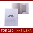 Папка для бумаг с завязками Calligrata, картон немелованный, 220 г/м2, белый, до 200л, белая - Фото 1