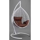 Подвесное кресло SEVILLA белое, коричневая подушка, стойка - фото 301569510