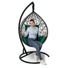 Подвесное кресло Alicante черное, зеленая подушка, стойка - фото 298277743
