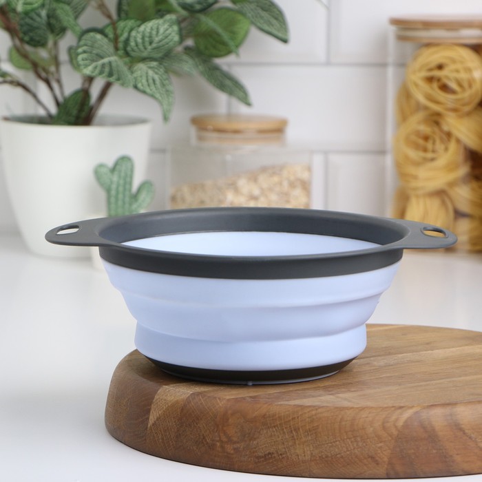 Дуршлаг складной Доляна «Компакт», 24×19.5×8 см, сиреневый - Фото 1