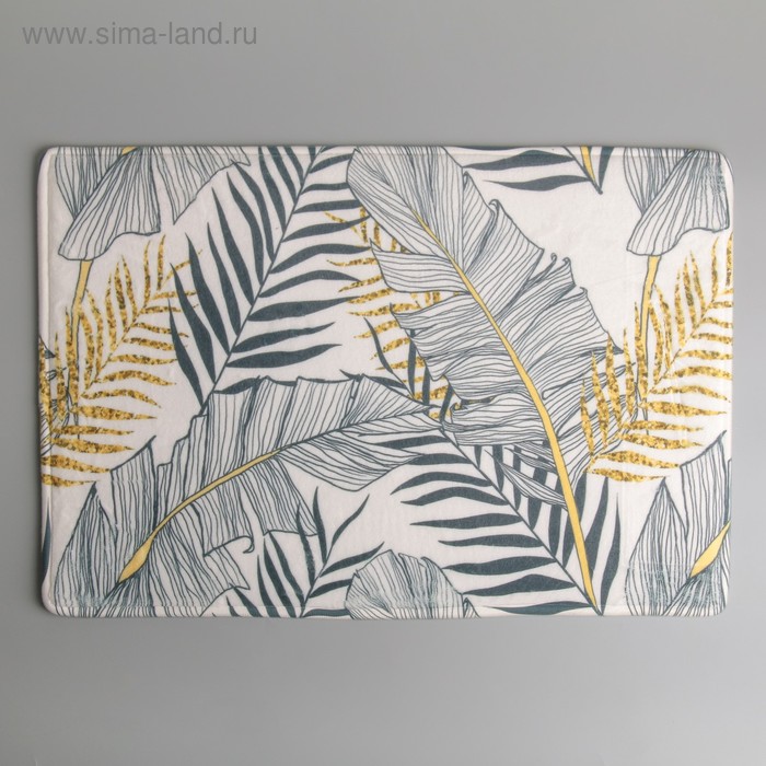 Коврик для ванной и туалета Доляна «Листья», 40×60 см - Фото 1