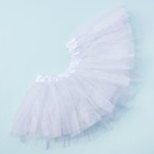 Юбка пачка трехслойная, белая блестящая, 17 х 19 см - Фото 1