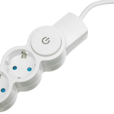 Сетевой фильтр Duwi, 5 розеток 1.5 м, с з/к, с выкл., шторками, цвет слоновая кость