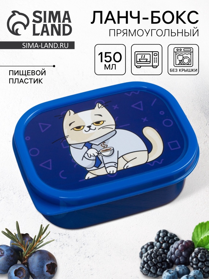 Ланч - бокс прямоугольный «Кот», 150 мл - Фото 1