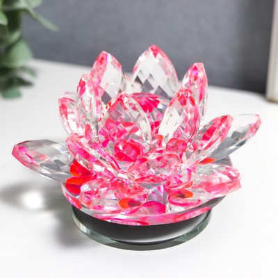 Фигурка стекло «Розовый лотос на подставке», вращается 5.5×9×9 см