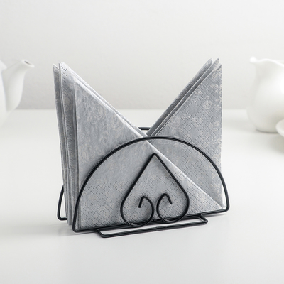 Салфетница Доляна «Сердце», цвет чёрный