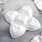 Менажница «Сердца», 5 секций, 25×5 см, керамика, белая - Фото 3