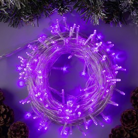 УЦЕНКА Гирлянда «Нить», 20 м, IP20, 200 LED, 220 В, 8 режимов, прозрачная нить, свечение фиолетовое 4767446