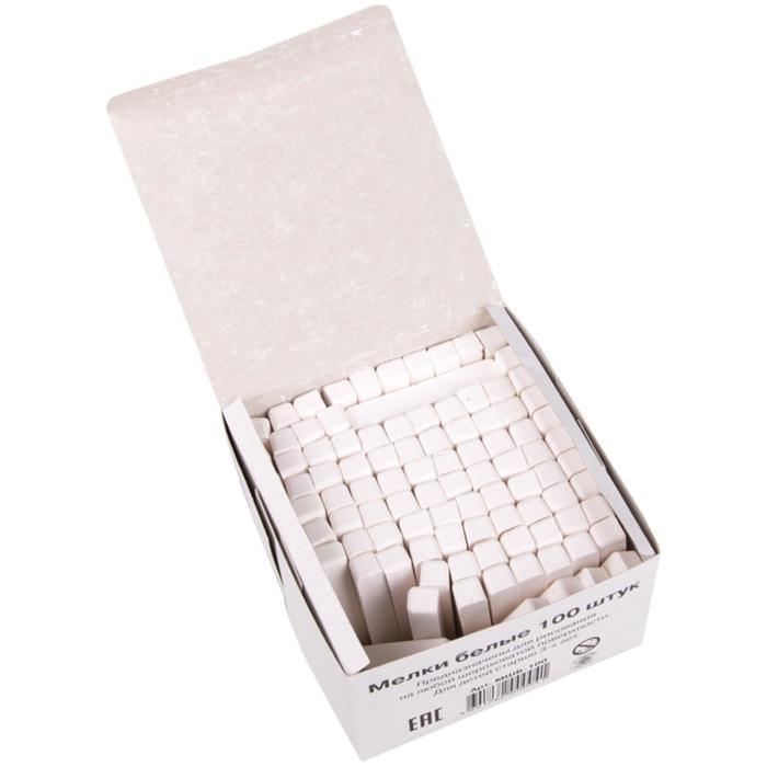 Мелки белые "АЛГЕМ", в наборе 100 штук, квадратные - фото 1884695406