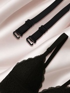 Лямки для бюстгальтера, текстильные, 1 см, 37 см, пара, чёрные - Фото 2