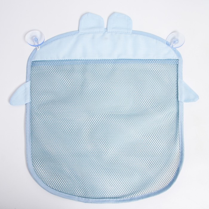 Сетка для хранения игрушек в ванной на присосках «Мишка», цвет голубой - фото 1911415681