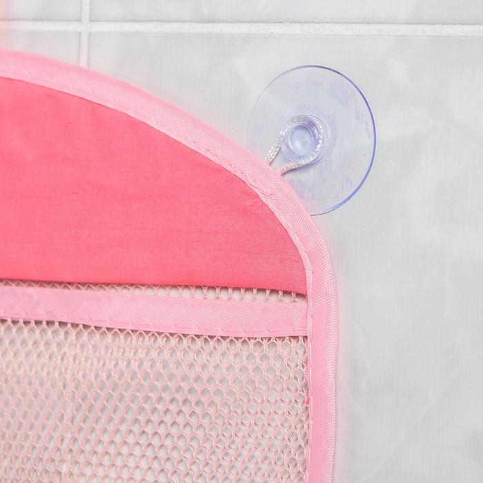 Сетка для хранения игрушек в ванной на присосках «Зайка», цвет розовый - фото 1905615175