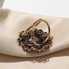 Кольцо для платка "Кувшинка", цвет коричневый в чернёном золоте - Фото 2