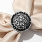 Кольцо для платка "Этно" круг, цвет серый в чернёном серебре - фото 5127619