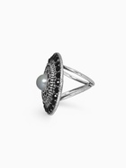 Кольцо для платка «Этно» круг, цвет серый в чернёном серебре - Фото 2