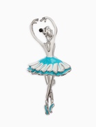 Брошь «Балерина», цвет бело-голубой в серебре - Фото 1