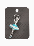 Брошь «Балерина», цвет бело-голубой в серебре - фото 57932887