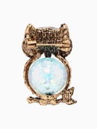 Брошь «Сова» шарик, цвет сине-голубой в чернёном золоте - Фото 2