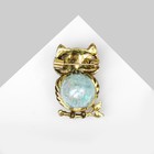 Брошь «Сова» шарик, цвет сине-голубой в чернёном золоте - Фото 2