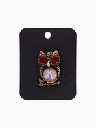 Брошь «Сова» шарик, цвет розовый в чернёном золоте - Фото 5