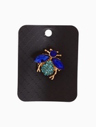 Брошь «Муха», синяя в золоте - Фото 4