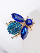 Брошь «Муха», синяя в золоте 4572265