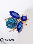 Брошь «Муха», синяя в золоте 4572265