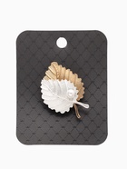 Брошь «Листья», цвет серебристо-золотой матовый - Фото 5