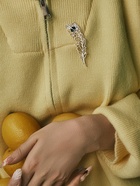 Брошь «Перо», зелёная в матовом серебре - Фото 5