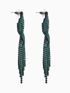 Серьги висячие со стразами «Маскарад» икс, зелёные, 9 см - Фото 3