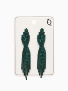 Серьги висячие со стразами «Маскарад» икс, зелёные, 9 см - Фото 7