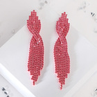 Серьги висячие со стразами «Маскарад» икс, цвет розовый - Фото 1