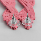 Серьги висячие со стразами «Маскарад» икс, цвет розовый - Фото 3