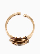 Браслет со стразами «Валькирия» камень в металле, жёлтый в чернёном золоте, безразмерное, d=6.5 см - Фото 4