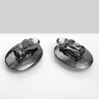 Клипсы «Вечеринка» овалы, цвет чёрный в сером металле - Фото 2