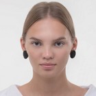 Клипсы «Вечеринка» овалы, цвет чёрный в сером металле - Фото 3