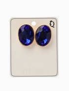 Серьги клипсы для ушей QF «Овал», цвет золото, синий  (артикул 4577674)  большой выбор товаров оптом и в розницу по низким ценам с доставкой