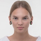 Клипсы для ушей QF «Вечеринка», овалы, цвет бензиновый в золоте - Фото 3