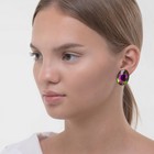 Клипсы для ушей QF «Вечеринка», овалы, цвет бензиновый в золоте - Фото 4